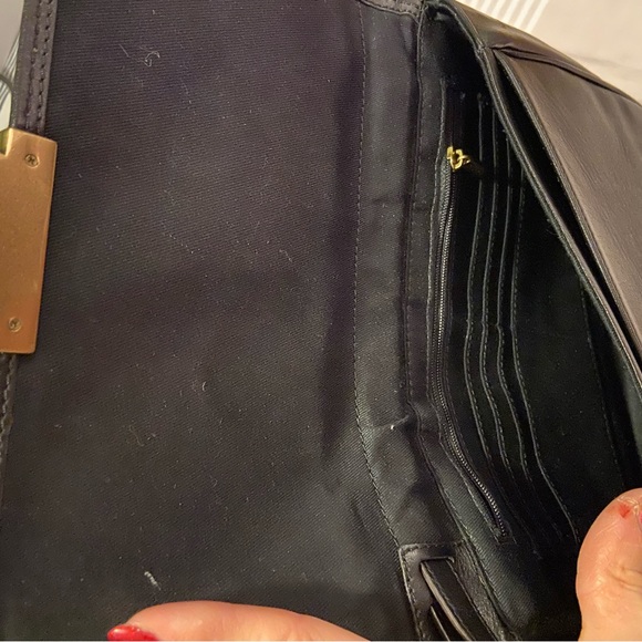 Leather leopard clutch with faux fur - Picture 5 of 10